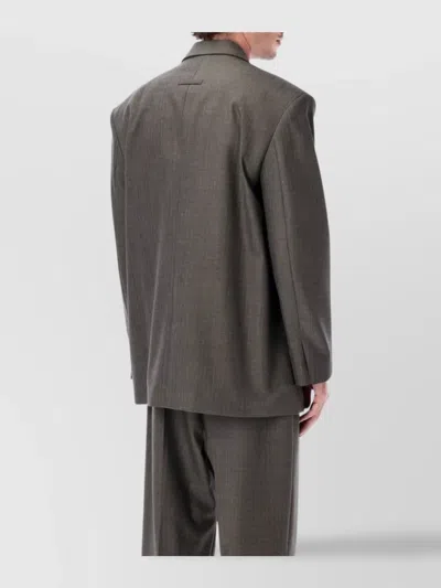Fear Of God Grey Single-breasted Wool Blazer In Gray