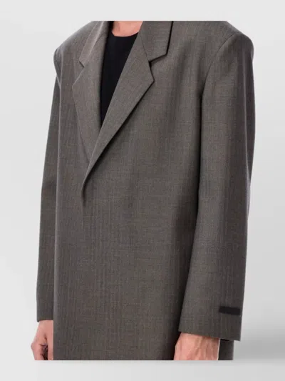 Fear Of God Grey Single-breasted Wool Blazer In Gray