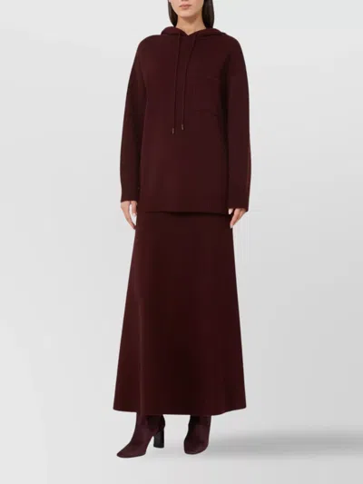 Max Mara Drawstring Hoodie Applique Pocket In Brown