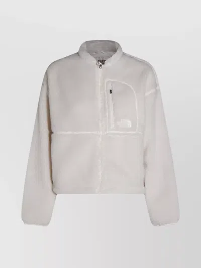 The North Face Fleece Jacket With High Collar And Pockets In Neutral