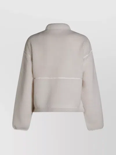 The North Face Fleece Jacket With High Collar And Pockets In Neutral