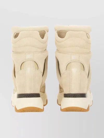 Isabel Marant Balskee Leather And Suede High-top Wedge Sneakers In Brown