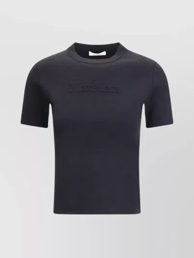 Max Mara 3d Lettering Crewneck Sweater In Viscose In Black