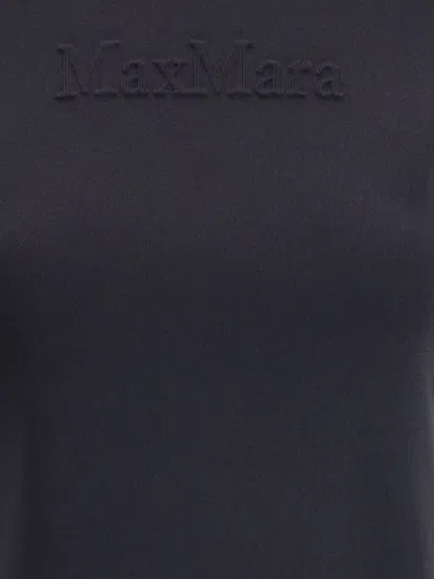 Max Mara 3d Lettering Crewneck Sweater In Viscose In Black