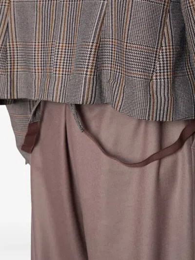 Kolor Checked Panelled Jacket In Brown