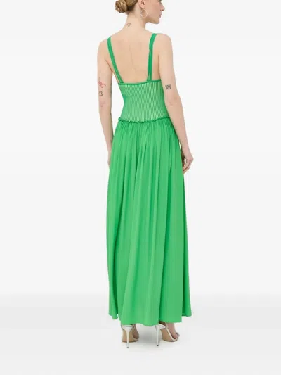 针织紧胸衣式超长连衣裙