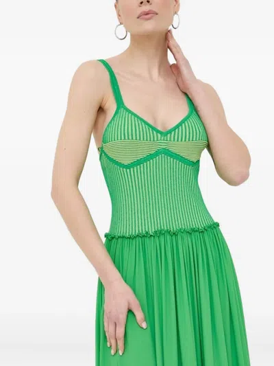 针织紧胸衣式超长连衣裙