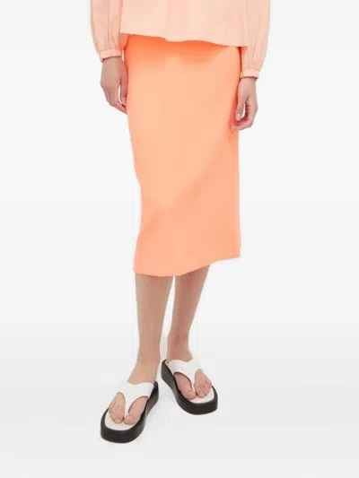 Drykorn Split Midi Skirt In Orange