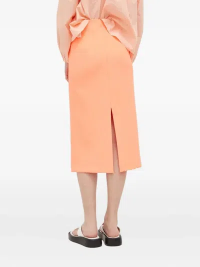 Drykorn Split Midi Skirt In Orange