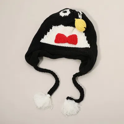 Fashnzfab Knit Tassel Drop Penguin Trapper Hat In Multi