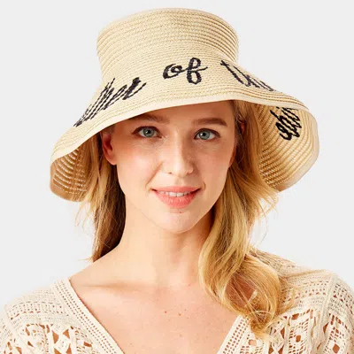 Fashnzfab Mother Of The Bride Message Roll Up Foldable Visor Sun Hat In Sand