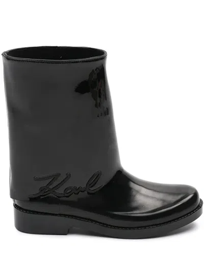 Karl Lagerfeld Slip-on Boots In Black