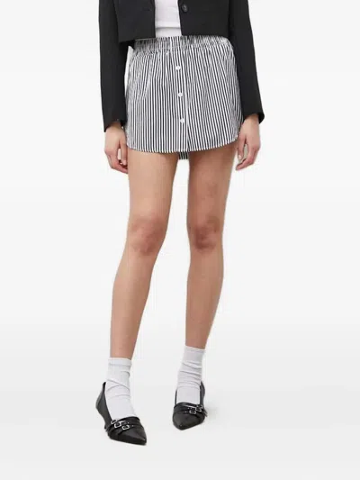 Drykorn Button-fastening Striped Mini Straight Skirt In Gray