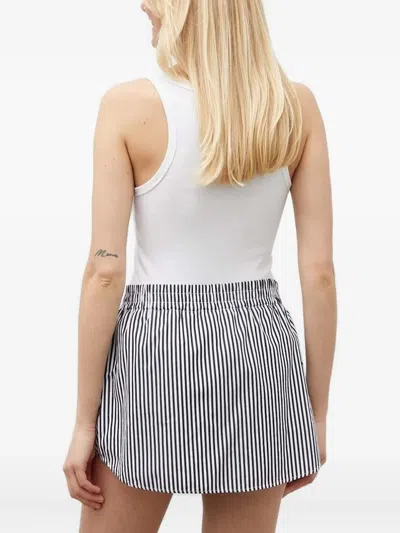 Drykorn Button-fastening Striped Mini Straight Skirt In Gray