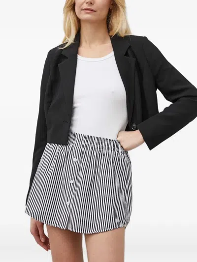 Drykorn Button-fastening Striped Mini Straight Skirt In Gray