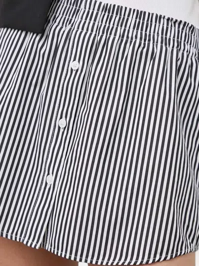 Drykorn Button-fastening Striped Mini Straight Skirt In Gray