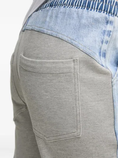 牛仔拼接运动裤