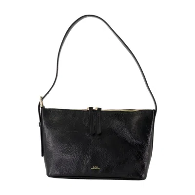 Apc Vera Textured Shoulder Bag With Adjustable Strap In Black