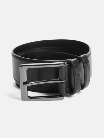 Guess Factory Theo Faux-leather Belt In Black