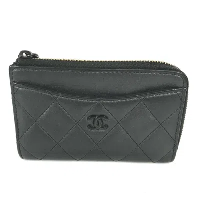 Pre-owned Chanel Leather Coin Purse/coin Case () In Black