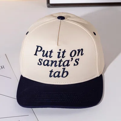 Fashnzfab Put It On Santas Tap Message Embroidered Five Panel Canvas Snapback Baseball Cap In Blue