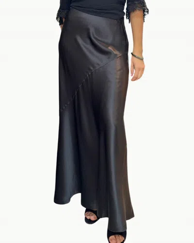 Go By Go Silk Go To The Max Skirt In Washed Black In Black