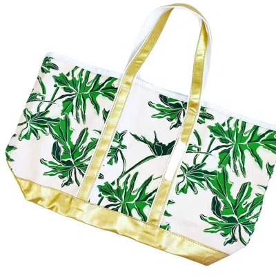 Emily Mccarthy Rose Jungle Canvas Tote Bag In Multi In Multi