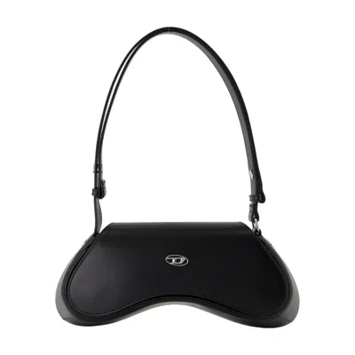 Diesel Play-crossbody Bag In Semi Gloss Leather In Black