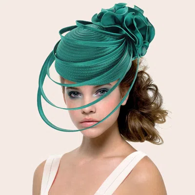 Fashnzfab Fabric Pointed Elastic String Dressy Hat In Green