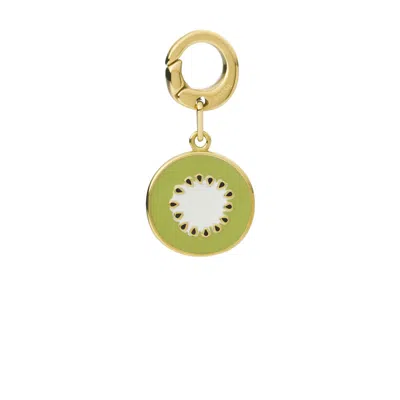 Fossil Rowan Oh So Charming Gold-tone Stainless Steel Kiwi Charm In Green