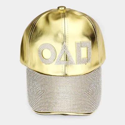 Fashnzfab Squid Game Bling Circle Triangle Square Accented Baseball Cap In Gold