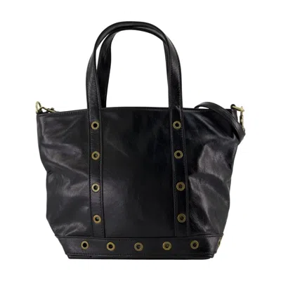 Vanessa Bruno Small Eyelet-detail Tote Bag In Black