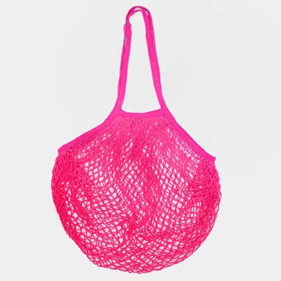 Fashnzfab Solid Mesh Net Tote Bag In Pink