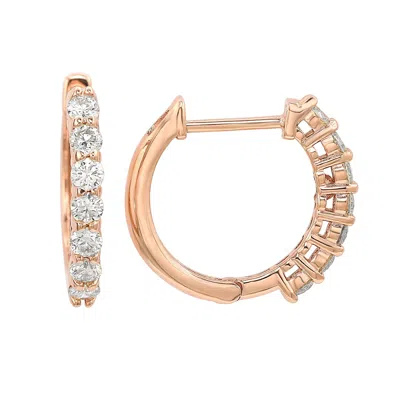 Suzy Levian 14k Yellow Gold & 1/2 Cttw White Diamond Huggie Hoop Earrings In Gold