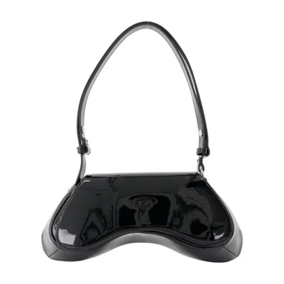 Diesel Play-crossbody Bag In Semi Gloss Leather In Black