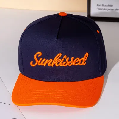 Fashnzfab Sunkissed Message Embroidered Five Panel Canvas Snapback Baseball Cap In Multi