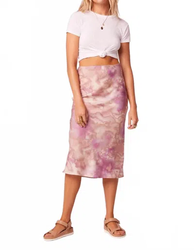 Band Of Gypsies Forsythia Midi Skirt In Sand Lavender In Multi