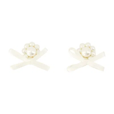 Simone Rocha Petite Daisy Earrings - Synthetic - White In Neutral