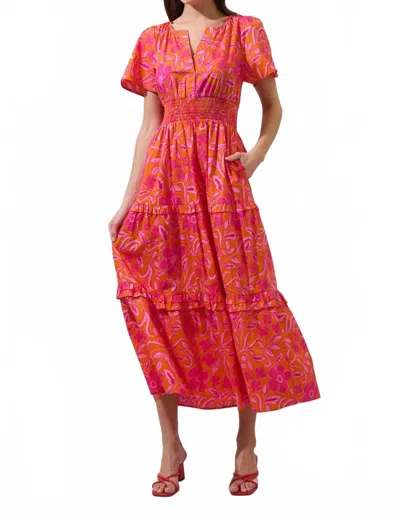 Sugarlips Rea Maxi Dress In Org-fuchsia In Red