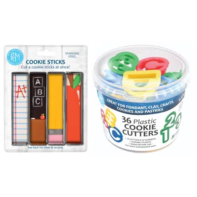 R & M International R & M Alphabet, Numbers, And Cookie Stick Cookie Cutter Set In Silver