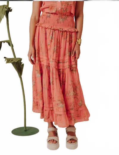 Love The Label Nolan Midi Skirt In Mayfair Floral Print In Multi