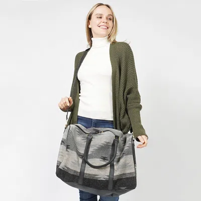 Fashnzfab Aztec Patterned Duffle / Tote / Crossbody Bag In Black