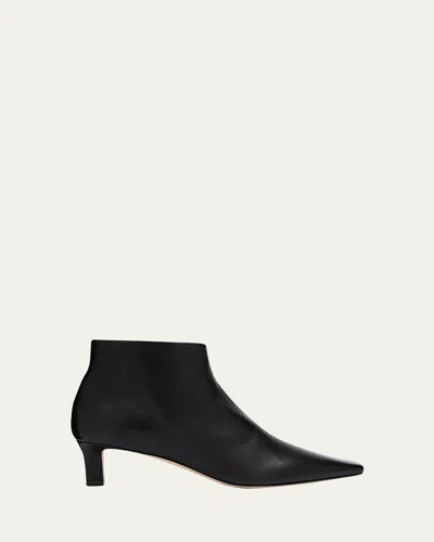 The Row Black Carla 45 Ankle Boots In Leather In Black