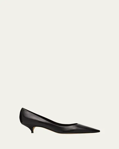 The Row Liisa Distressed Kitten-heel Pumps In Black