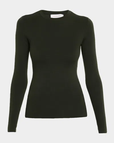 Michael Kors Hutton Ribbed Cashmere Pullover In Gray