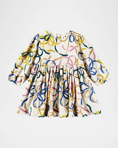 Molo Girl's Chantelle Printed Organic Cotton Dress In Multi