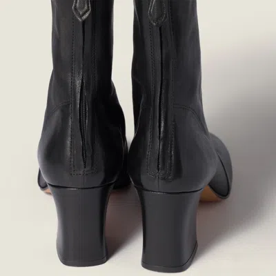 Miu Miu Nappa Leather Booties In Black