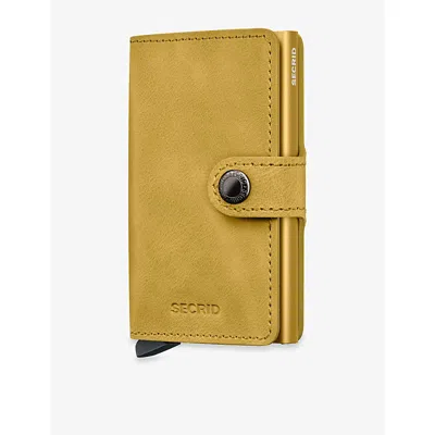 Secrid Button-fastening Leather Miniwallet In Yellow