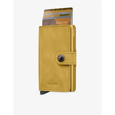 Secrid Button-fastening Leather Miniwallet In Yellow