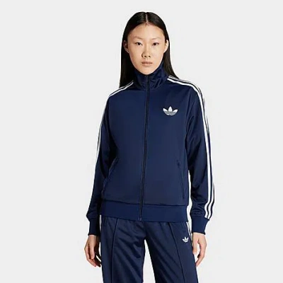 Adidas Originals Firebird Adicolor Three-stripe Logo Sweatshirt In Blue